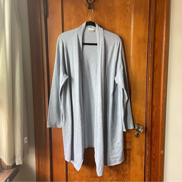 J. Jill Sweaters - Pure Jill Light Blue Open Front Cardigan with Shawl Collar